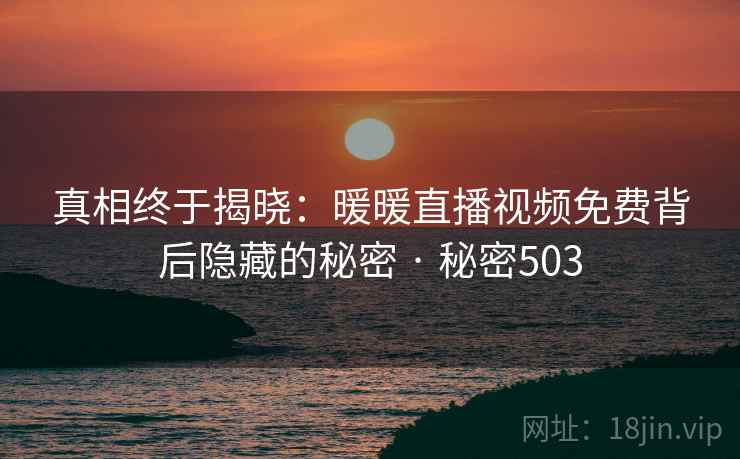 真相终于揭晓：暖暖直播视频免费背后隐藏的秘密 · 秘密503