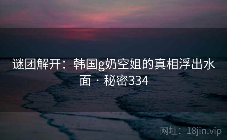 谜团解开:韩国g奶空姐的真相浮出水面 · 秘密334